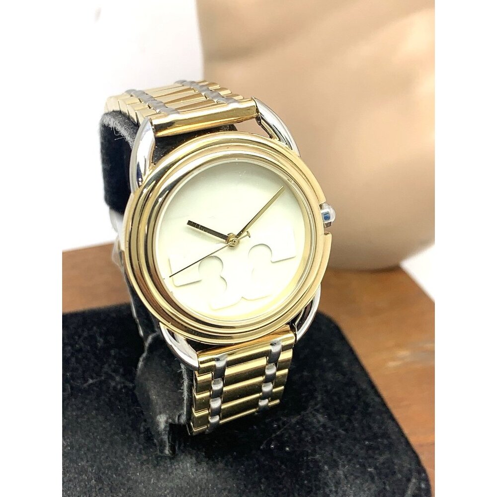 Tory Burch Womens Watch TBW7222 The Miller Quartz Cream Dial Two Tone Steel 32mm